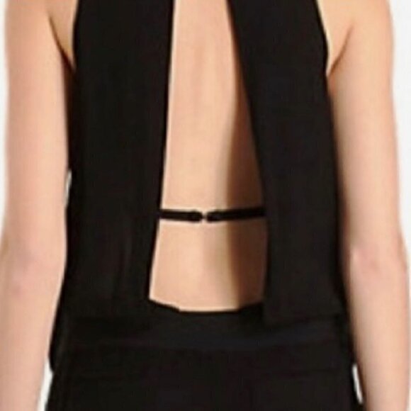 A.L.C. NWT Black Joanna Timeless Open Back Shelf bra Jumpsuit/Romper Sz 14 - Picture 5 of 14